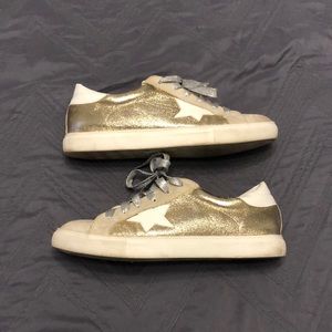 Gold and Silver Star Sneakers